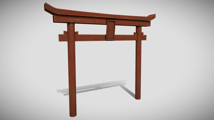 Stylized Japanese arch 3D Model