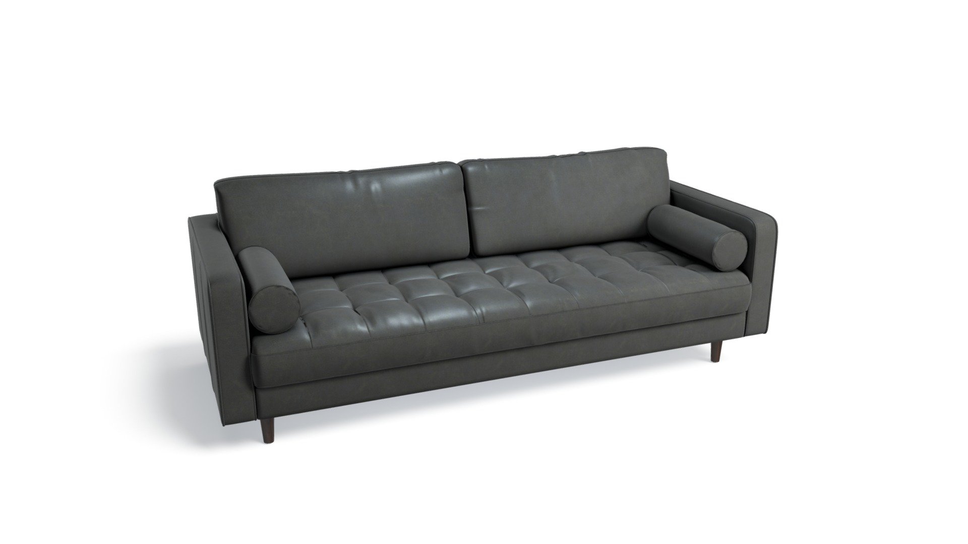 Scott 3 Seater Sofa, Oxford Grey Premium Leather