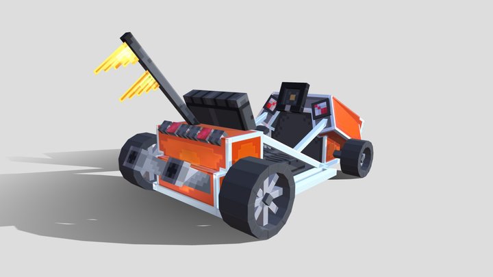 Go Kart - Minecraft Model 3D Model