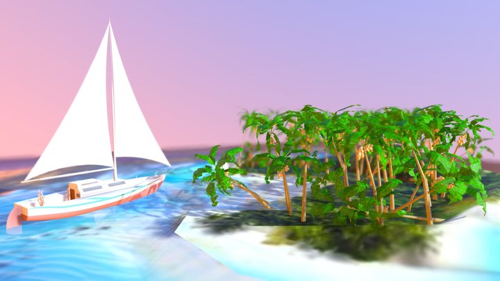 Sunset island – Gratis 3D-model STL