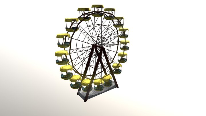 Rusted Ferris Wheel 3D Model