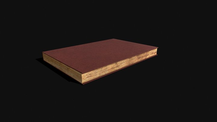 Book red leather old 3D Model