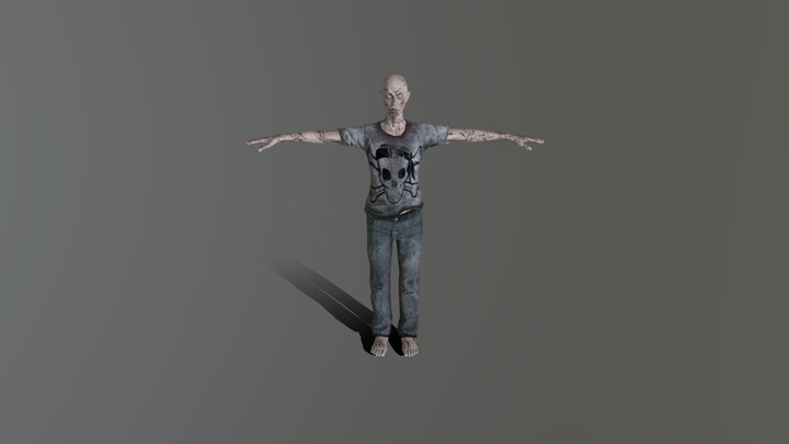 Zombie Male Skinny - Pirate 3D Model