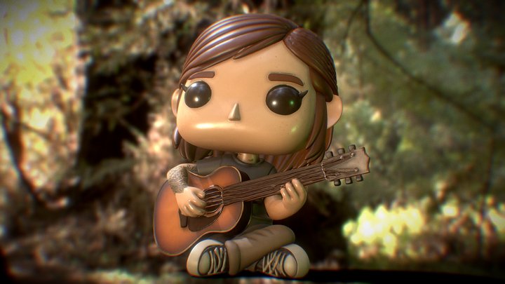 The last of us - Ellie Playing Guitar - FunkoPop 3D Model