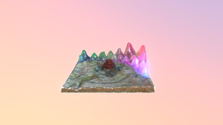 Crystal Mountain Ruins 3D Model