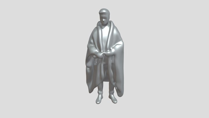 person in cozy blanket robe 3D Model