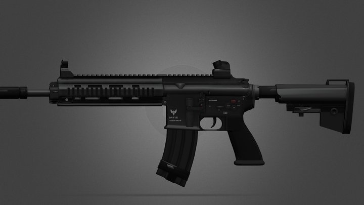 M416 assault rifle 3D Model