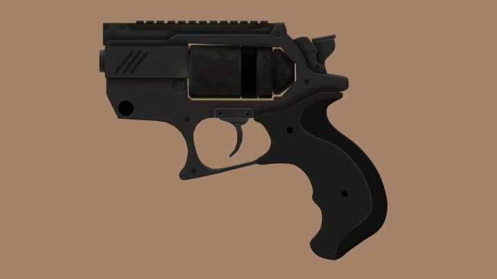 futuristic revolver 3D Model