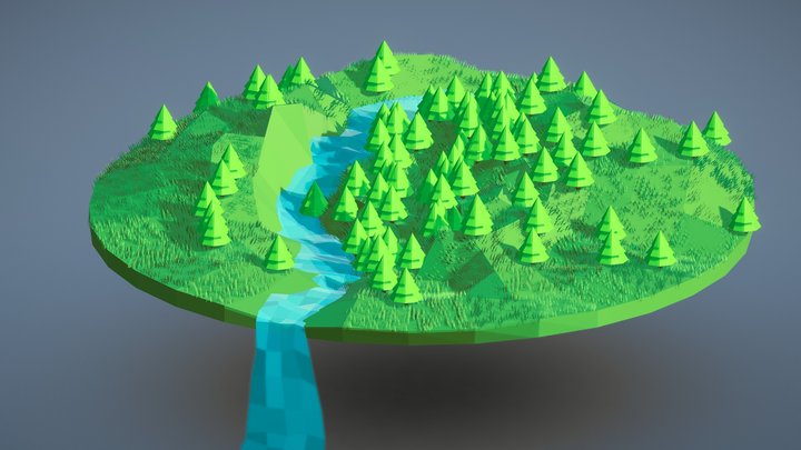 Lowpoly Stylized Environement 3D Model