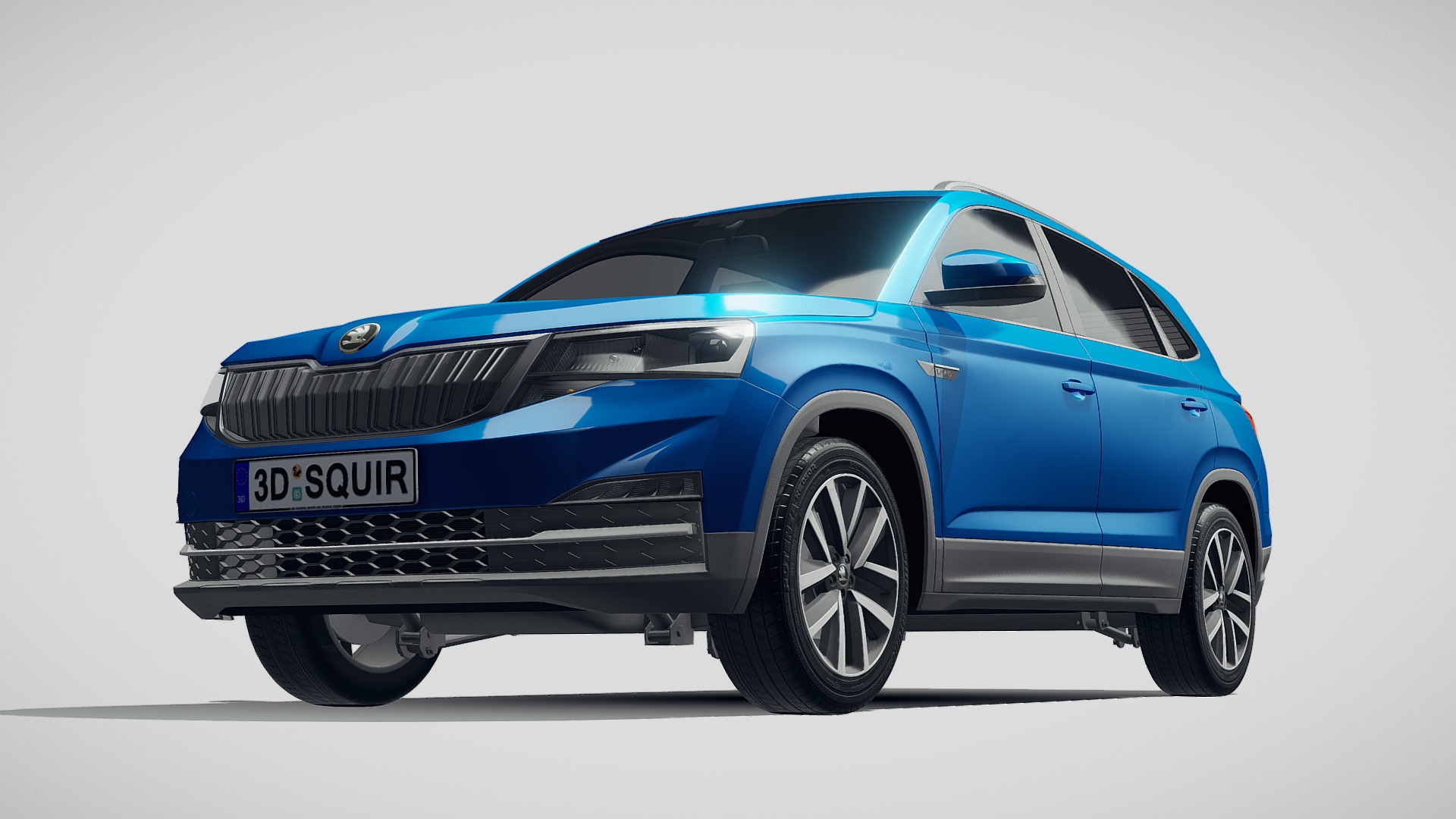 3D model Skoda Kamiq CN 2019 - This is a 3D model of the Skoda Kamiq CN 2019. The 3D model is about a blue car with a white background.