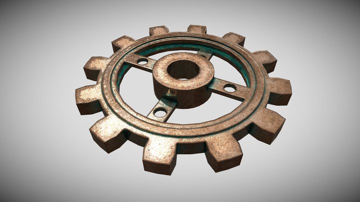 Rusted copper gear 3D Model