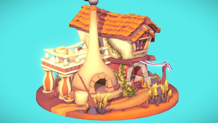DAE Villages: Greek Bakery 3D Model