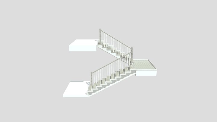 N Shaped Staircase 3D Model