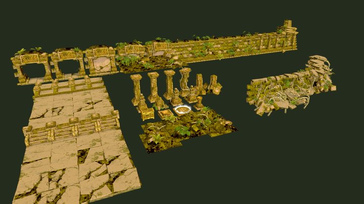 Lost Temple - Modular Asset Kit 3D Model
