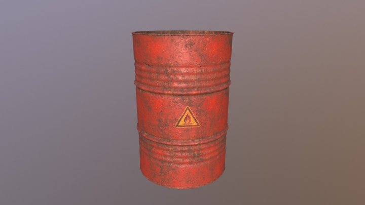 Old Rust Barrel 3D Model