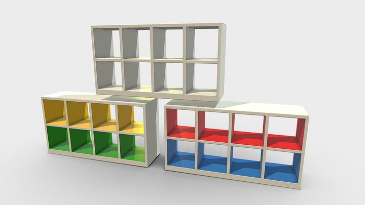 Square shelving - multi colour 3D Model