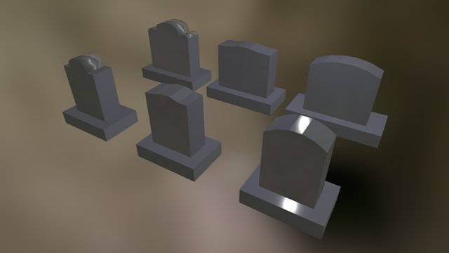 Various Headstones | Blender 3D Model