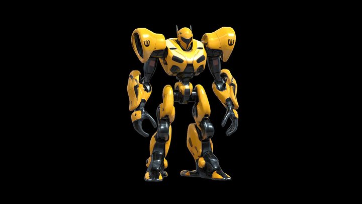 Giant battle-ready mech 3D Model