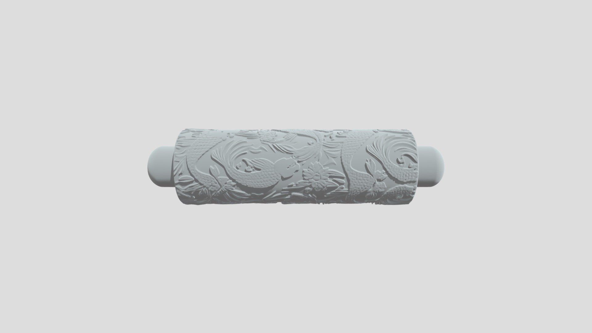 Koi Fish Engraved Rolling Pin - 3D model by delman13 [75dde84] - Sketchfab