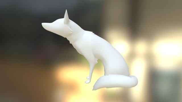 Fox Sit 3D Model