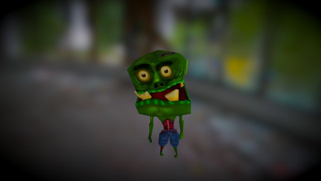 Zombie Low Poly Toon 3D Model