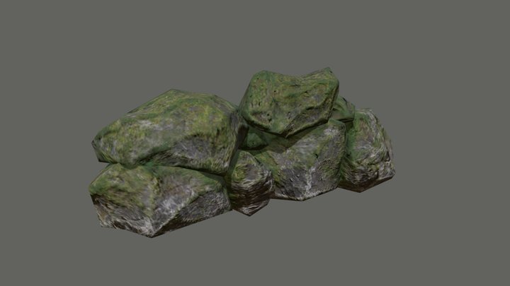 Ruined rock fence 3D Model