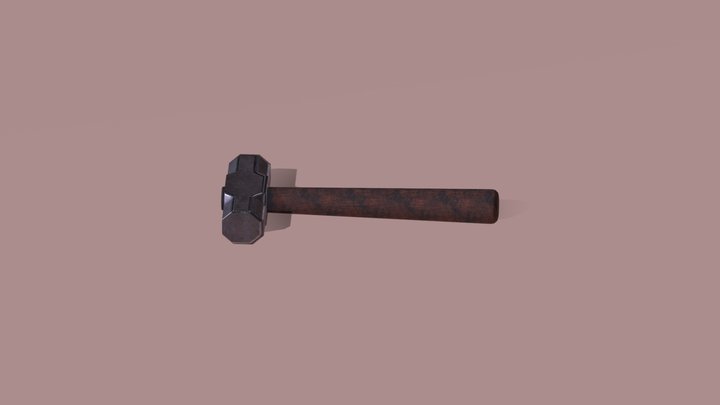 Hammer made in Maya and textured in Substance 3D Model