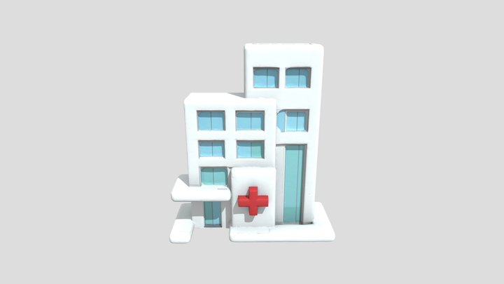 Low poly Ai hospital 3D Model