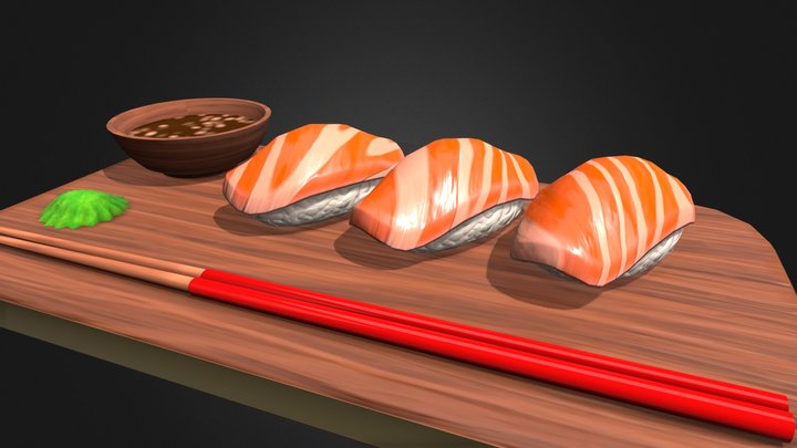 Salmon Sushi 3D Model
