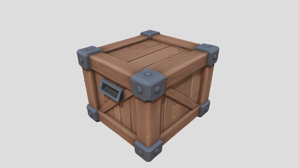 Stylized Wooden Supply Crate - Game Ready