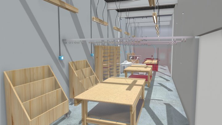 base de bancos de trabajo 3D Model