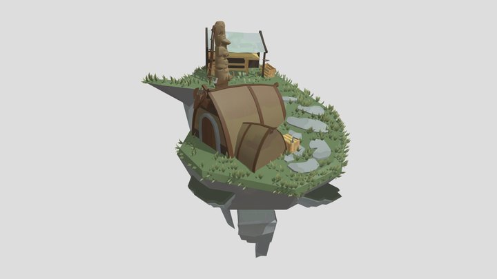 Viking Style Totemcarver - DAE Village 3D Model