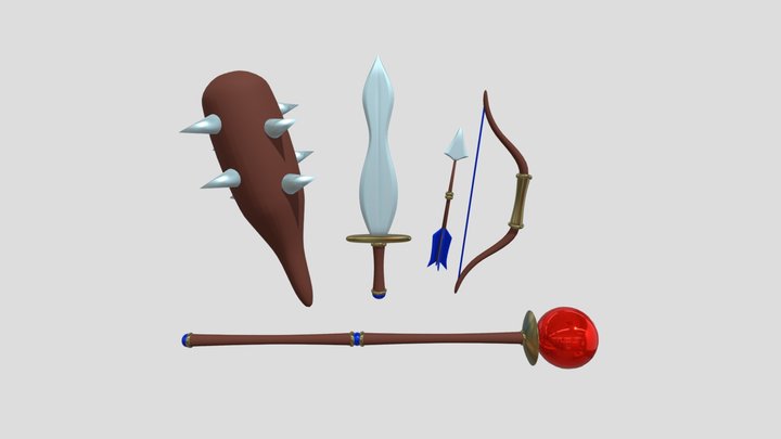 Enemy weapons set 3D Model