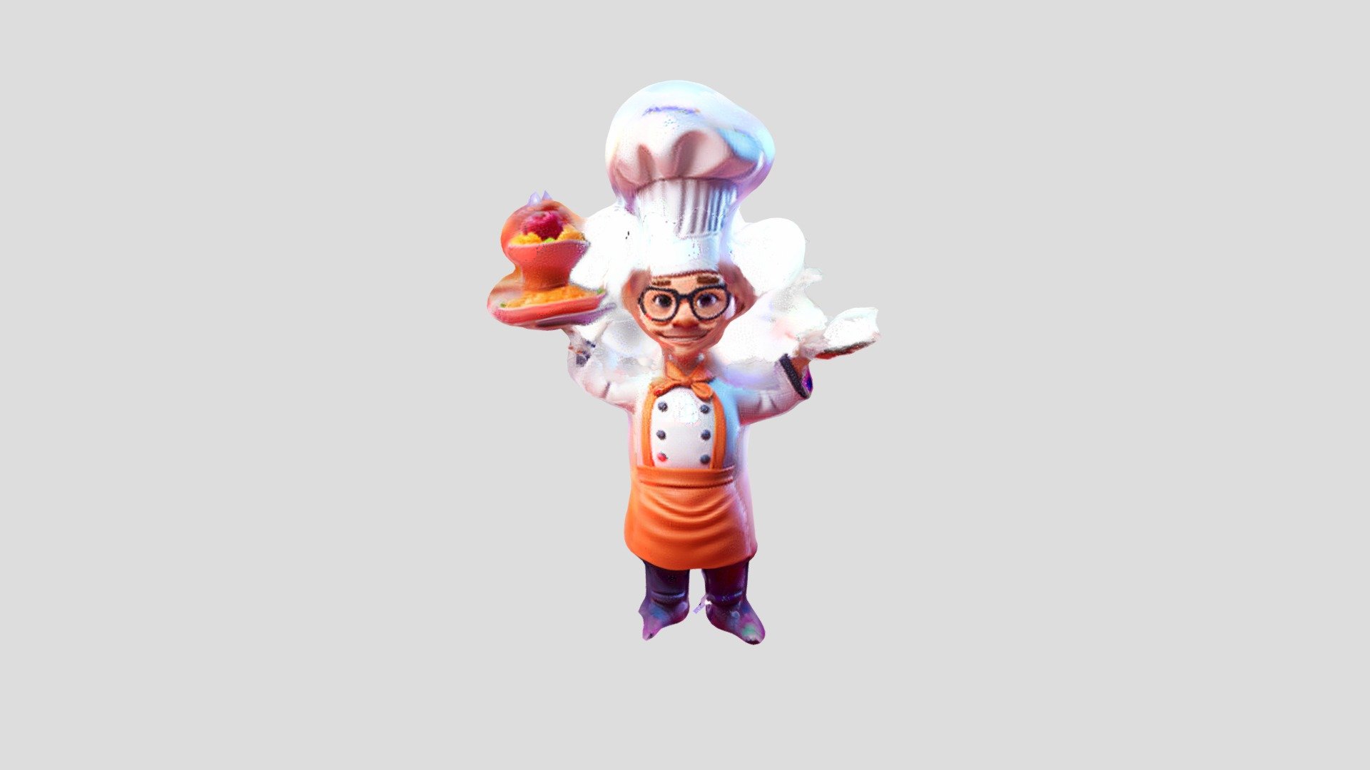 Chef with a tray of desserts on a black backgro - Download Free 3D ...