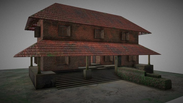 Old Kerala traditional Bathing house/building 3D Model