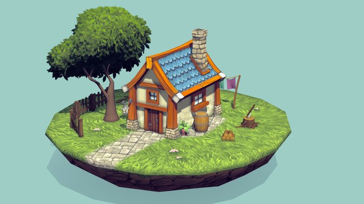 Stylized Fantasy House 3D Model