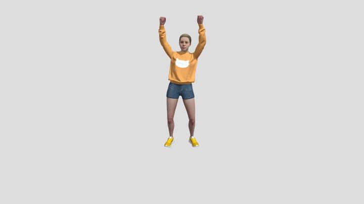 Cheering lady 3D Model
