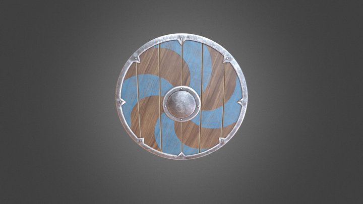 Viking Shield Low Poly 3D Model