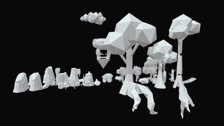 Low Poly Models for a  Game 3D Model