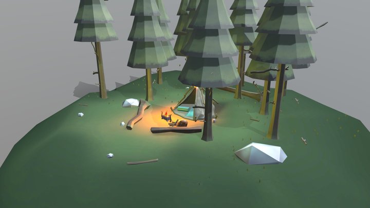 Forest camping 3D Model