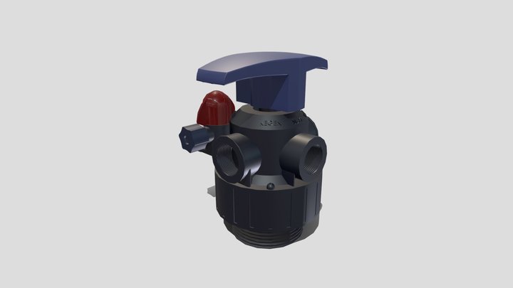 Manual multi port valve - Softener 3D Model