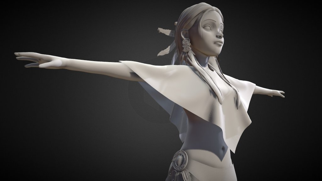 Stylized Female 02 Fine Shape Mesh - 3D Model by Valerii-Kaliuzhnyi