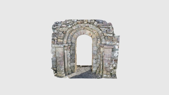 Aghadoe Cathedral Romanesque doorway 3D Model