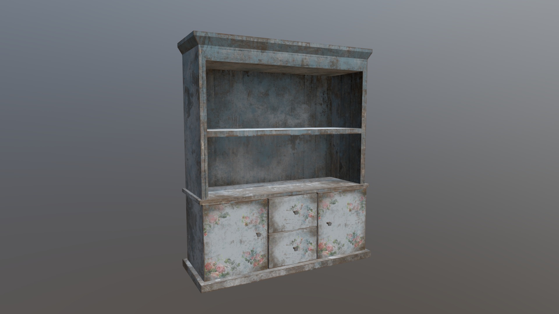 3D model Cupboard - This is a 3D model of the Cupboard. The 3D model is about a wooden box with a window.