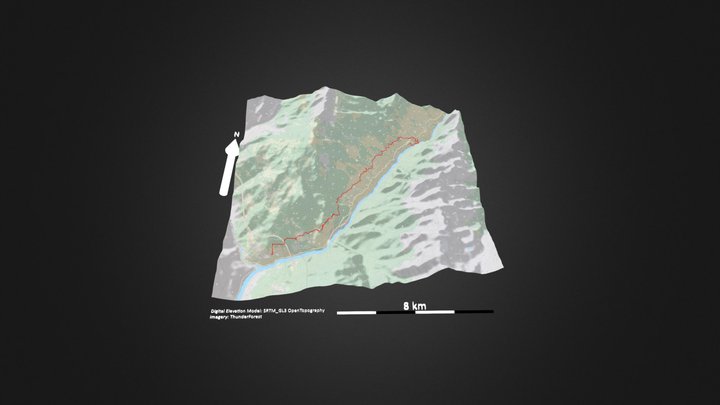 虎跳峡高路_等高地图 – Gratis 3D-model STL
