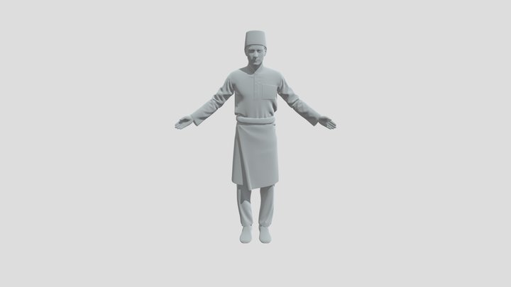 Baju Melayu Cekak Musang 3D Model