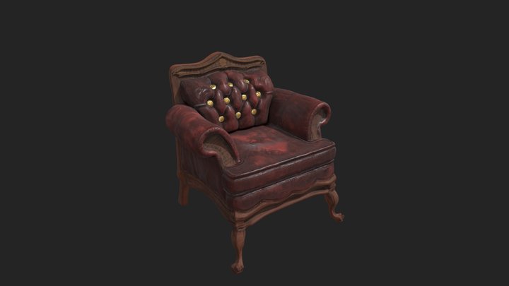 Leather Arm Chair 3D Model
