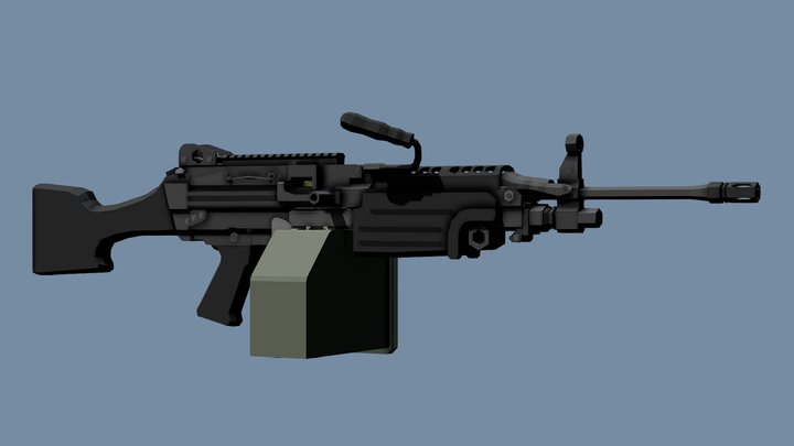 Low-Poly M249 SAW – Kostenloses 3D-Modell STL