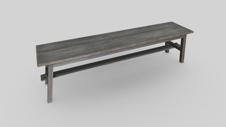 Medieval Old Wooden Bench – Free 3D Model STL