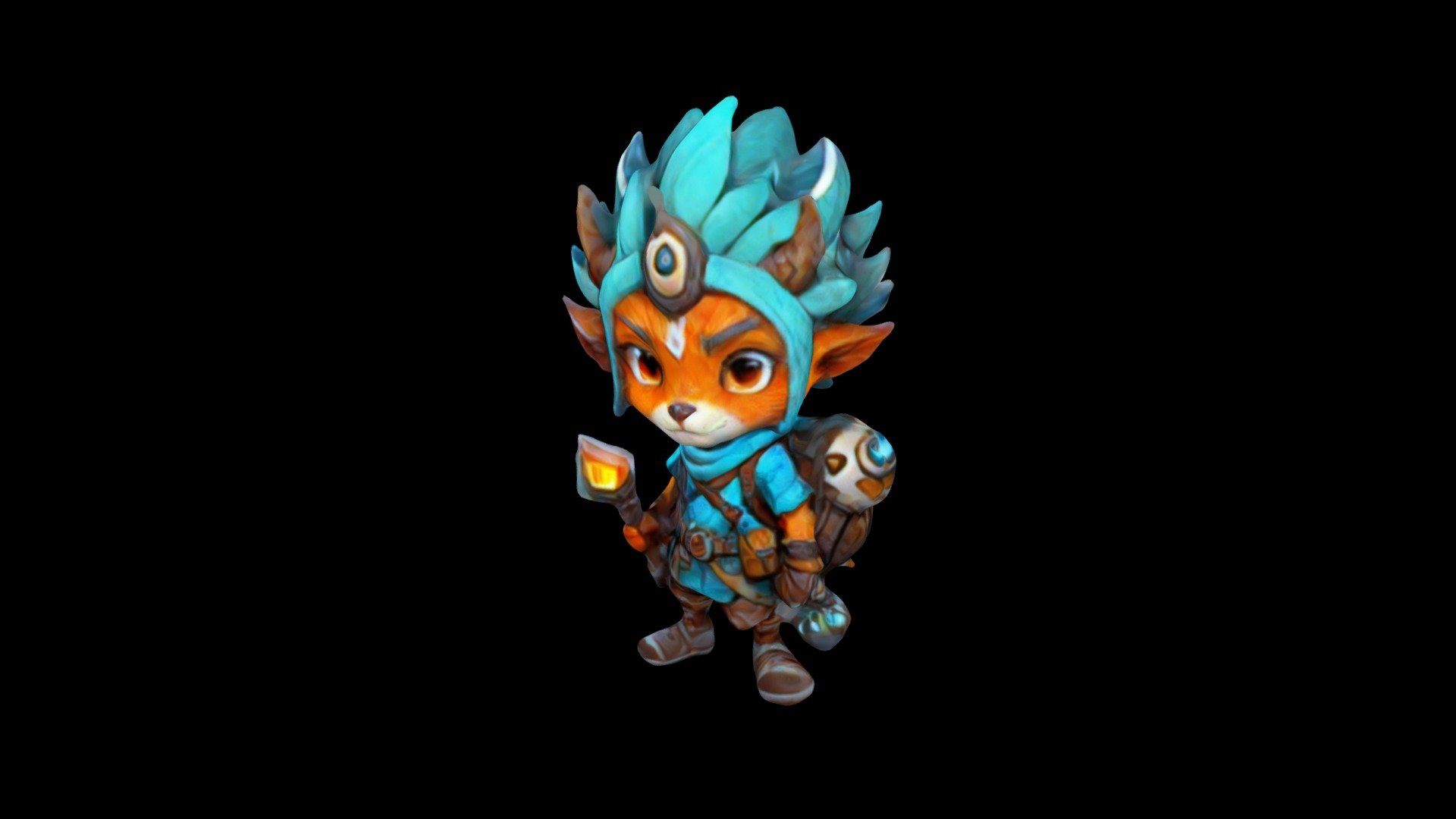 a cute orange fox dressed as a adventurer the fo - Download Free 3D ...